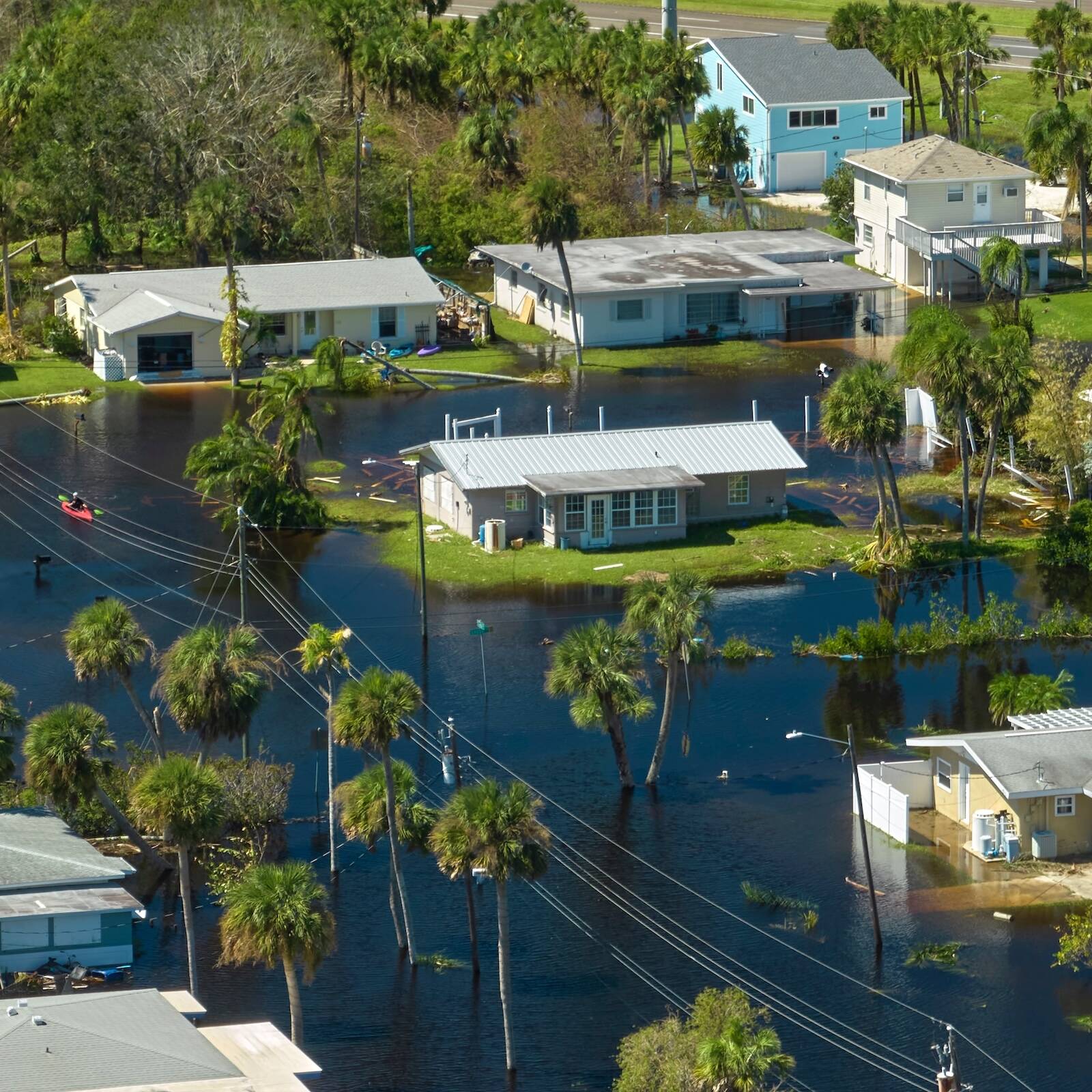 flooded houses