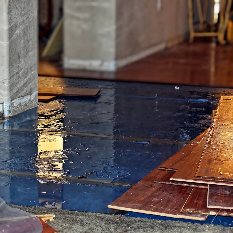 Water Damage on wood floor