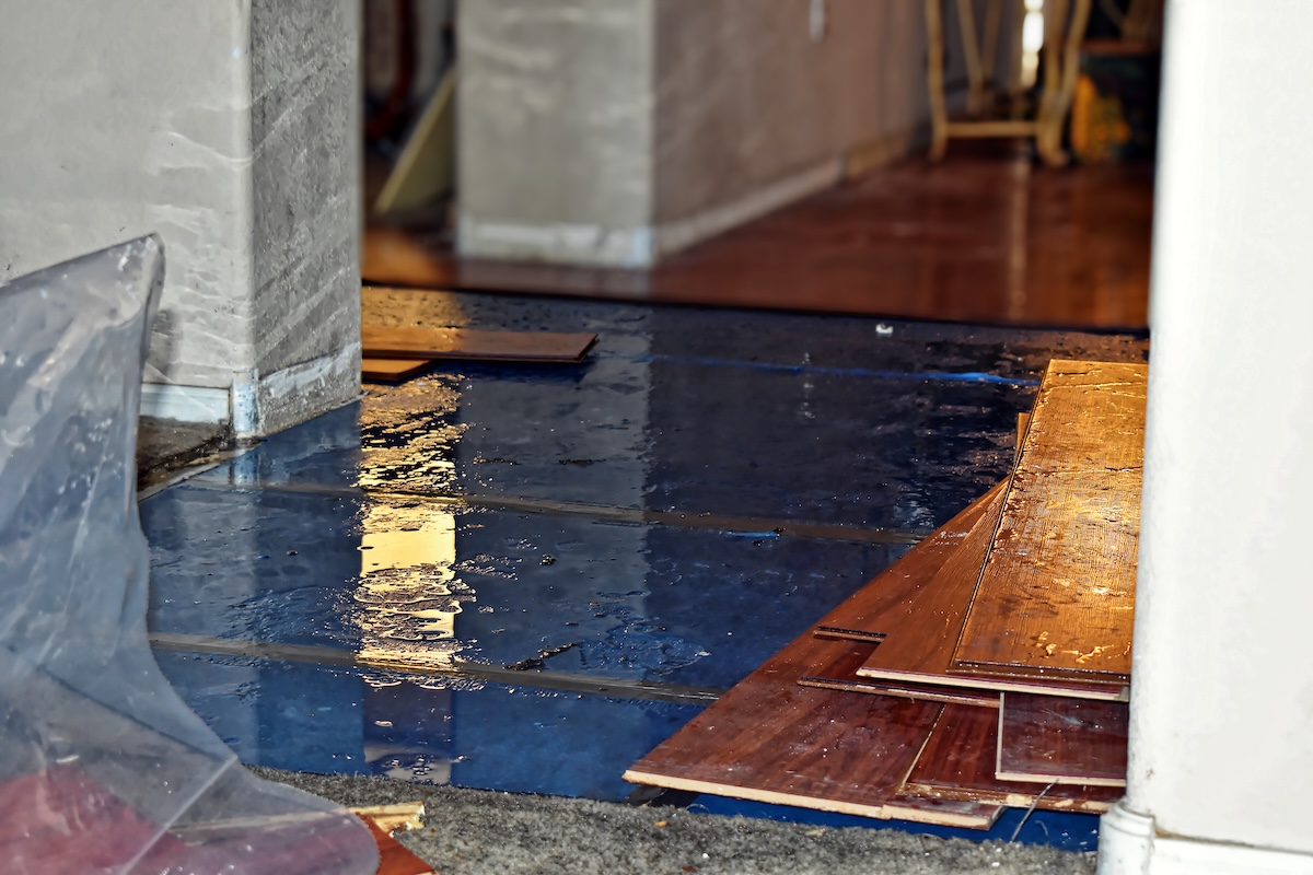 Water Damage on wood floor